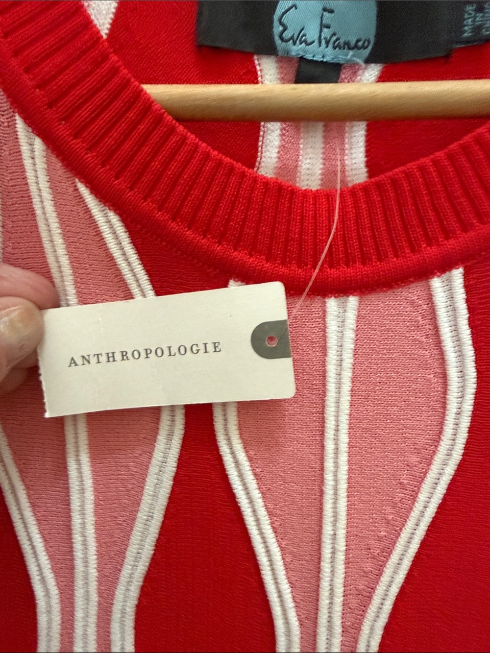Eva Franco Red & Pink Sleeveless Knit Vest w/Anthropologie - Picture 3 of 6